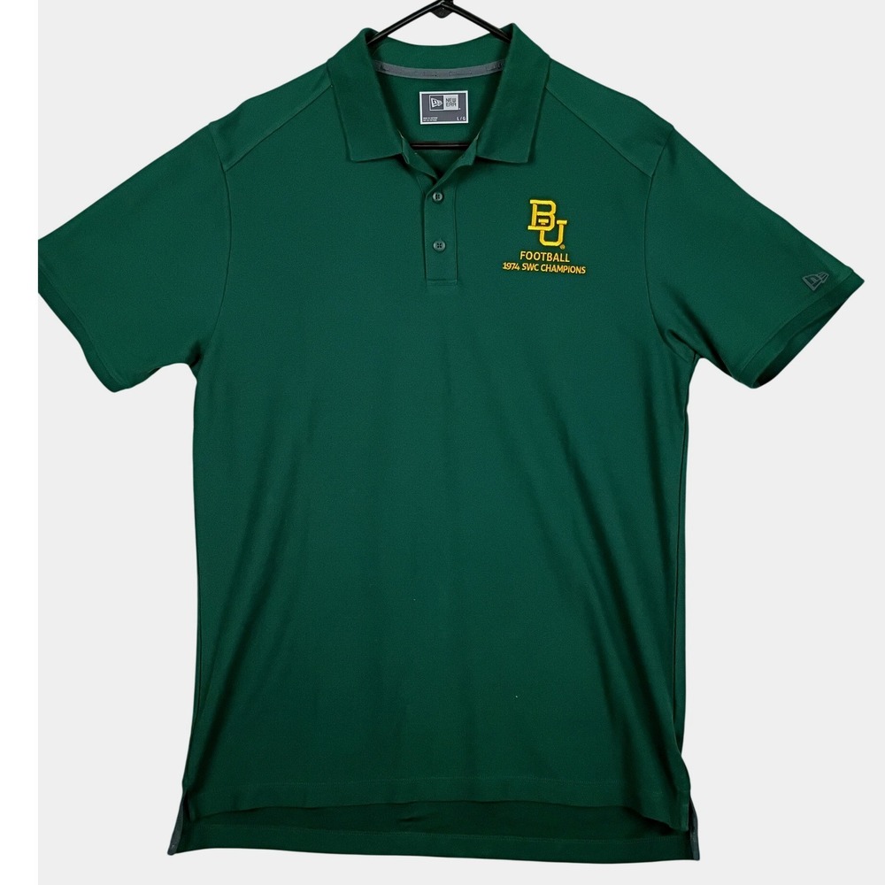 New Era Polo Baylor Football 1974 SWC Champions Men Large Green Reunion Shirt